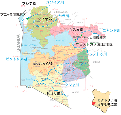 図３　ビクトリア湖沿岸地域位置図