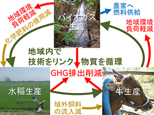 図１　開発される要素技術を組み合わせて普及へつなげる