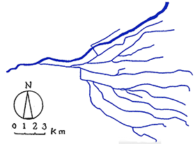図１　河川取水の理念型である一点取水