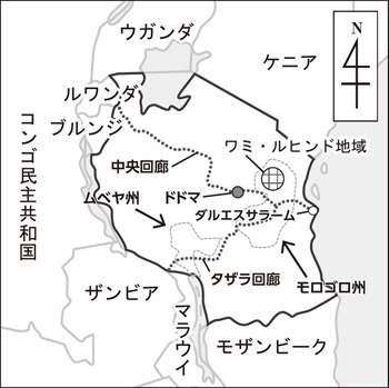 図２　ケニアでの対象地域の位置