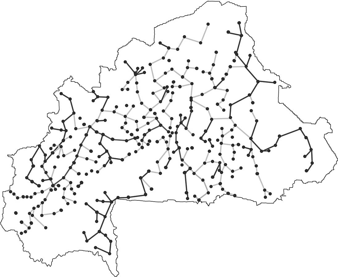 図２　ブルキナファソにおける通信アンテナネットワーク
