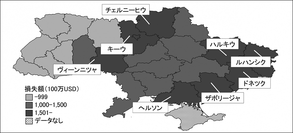 図３　ウクライナ国における灌漑施設等の被害状況