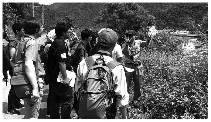 写真２　学内GPの支援により台湾・屏東科技大学を訪問し、日本統治時代に鳥居信平氏によって設計された二峰圳地下堰を見学
