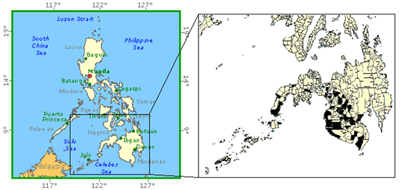 フィリピン・ミンダナオ島におけるプロジェクト対象地域